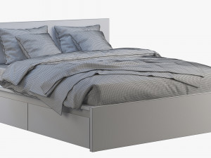 ikea malm bed 3 Model 3D