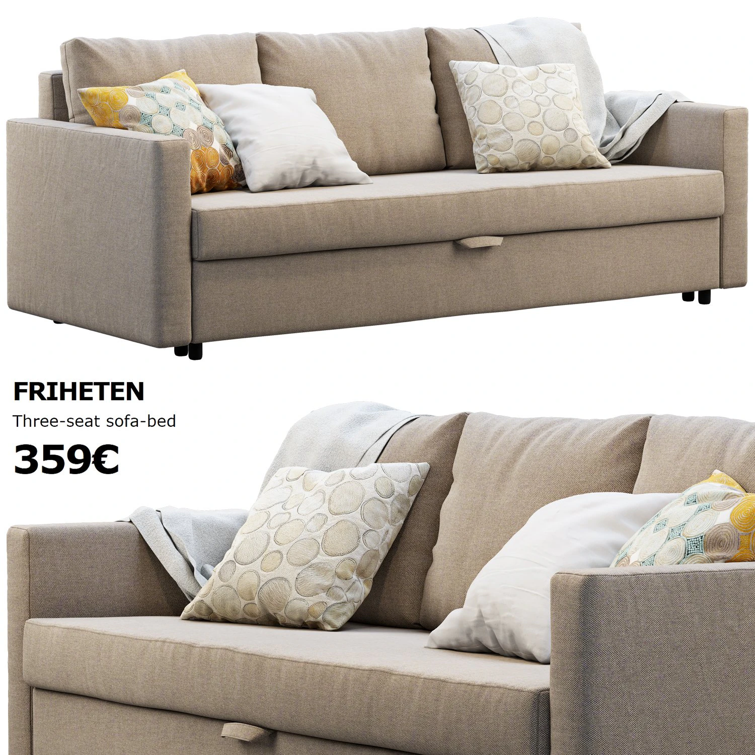 ikea friheten sofa 3D Model .c4d .max .obj .3ds .fbx .stl .blend