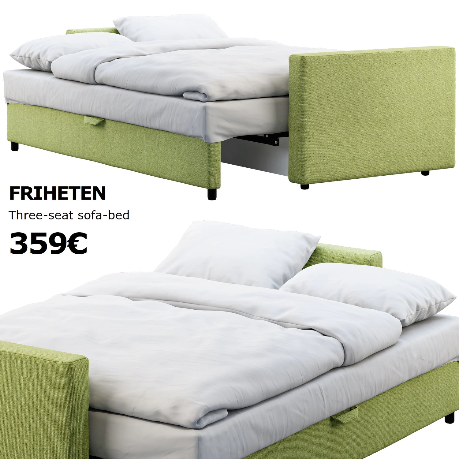 ikea friheten sofa-bed 3D Model .c4d .max .obj .3ds .fbx .stl .blend 