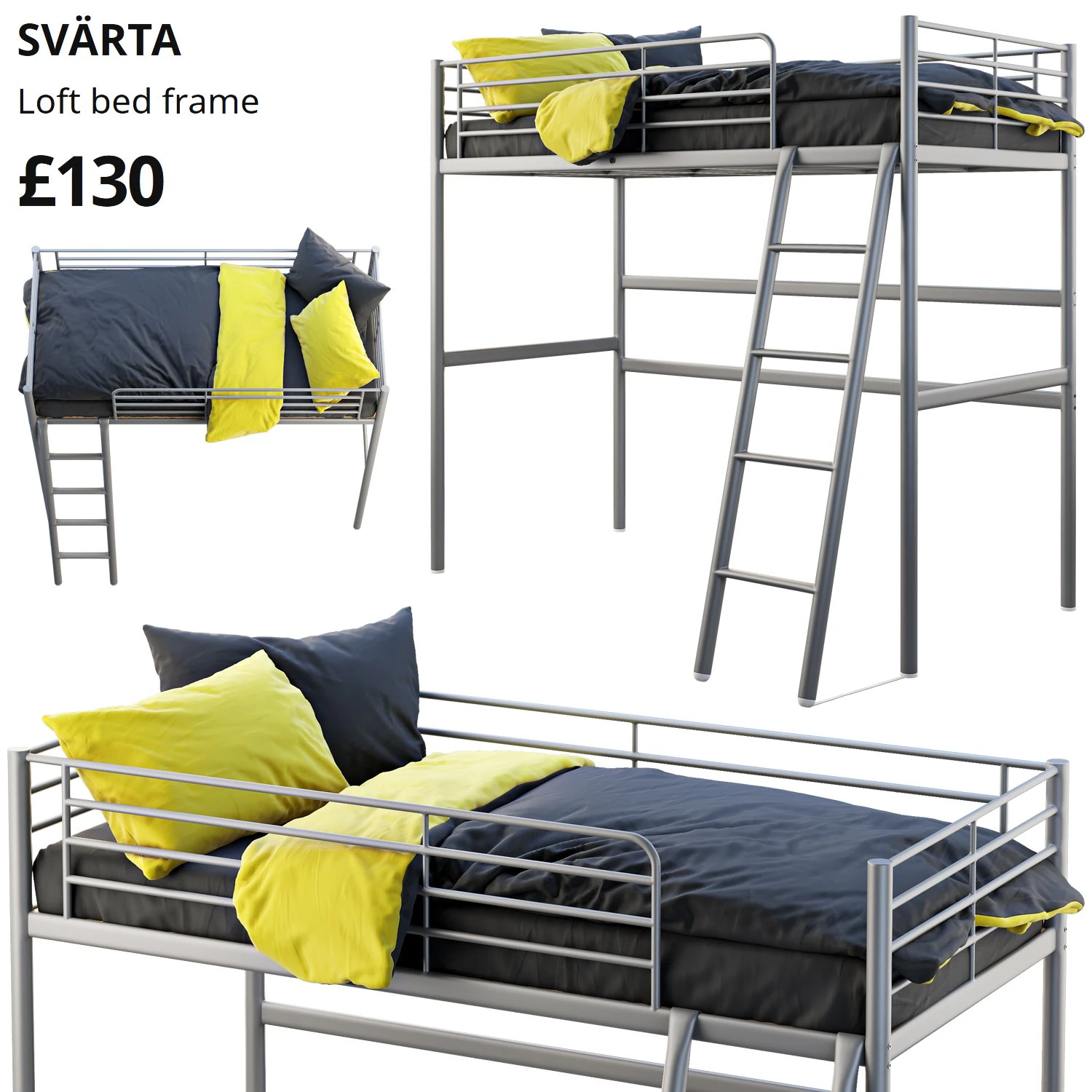 ikea svarta loft bed 3D Model .c4d .max .obj .3ds .fbx .stl .blend