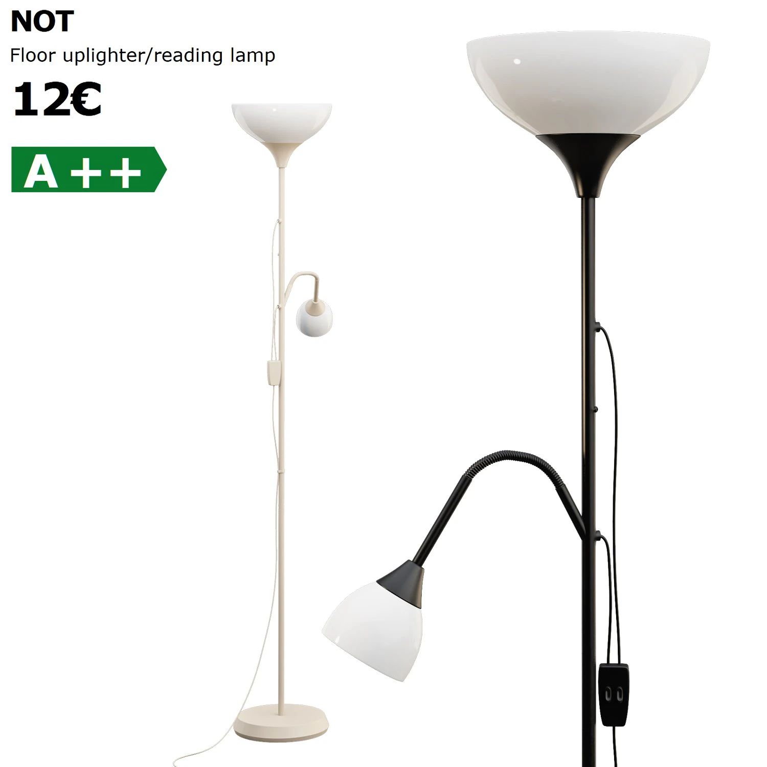 ikea not floor lamp 3D Model .c4d .max .obj .3ds .fbx .stl .blend 