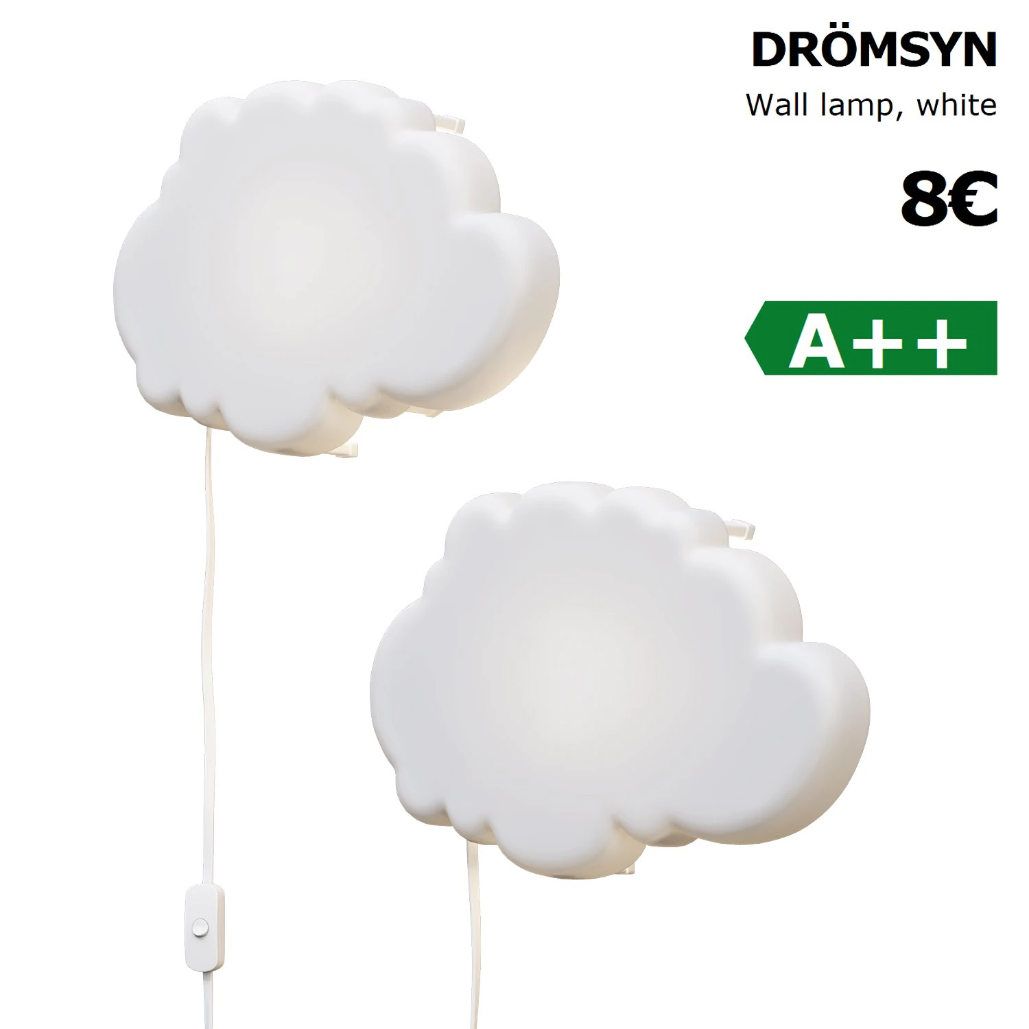 ikea dromsyn wall lamp 3D Model .c4d .max .obj .3ds .fbx .stl .blend 