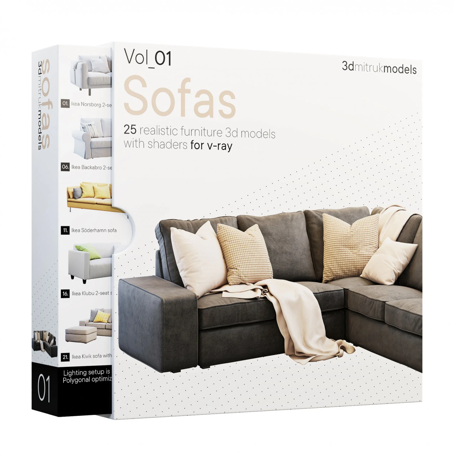 Sofy 3dmitruk ikea tom 1 Model 3D .c4d .max .obj .3ds .fbx .stl .blend 