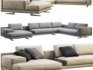 poliform mondrian chaise lounge sofa 3D Model