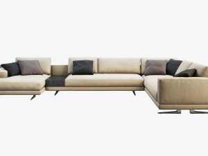 poliform mondrian chaise lounge sofa 3D Модель