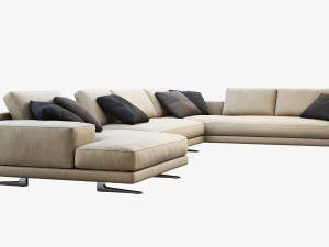 poliform mondrian chaise lounge sofa 3D Модель