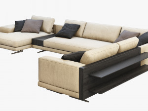 poliform mondrian chaise lounge sofa 3D Модель