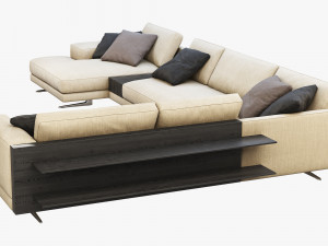 poliform mondrian chaise lounge sofa 3D Модель