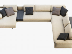 poliform mondrian chaise lounge sofa 3D Модель