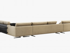 poliform mondrian chaise lounge sofa 3D Модель