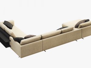 poliform mondrian chaise lounge sofa 3D Модель