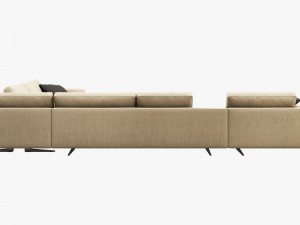 poliform mondrian chaise lounge sofa 3D Модель
