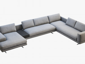 poliform mondrian chaise lounge sofa 3D Модель