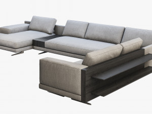 poliform mondrian chaise lounge sofa 3D Модель