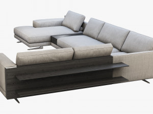 poliform mondrian chaise lounge sofa 3D Модель