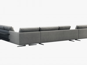 poliform mondrian chaise lounge sofa 3D Модель