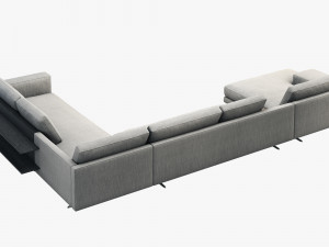 poliform mondrian chaise lounge sofa 3D Модель