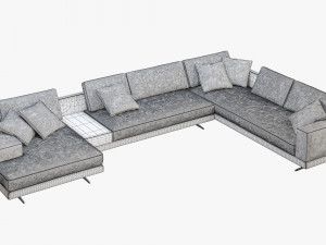 poliform mondrian chaise lounge sofa 3D Модель