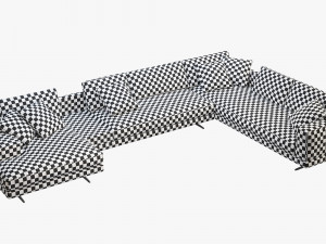 poliform mondrian chaise lounge sofa 3D Модель