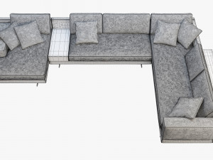 poliform mondrian chaise lounge sofa 3D Модель