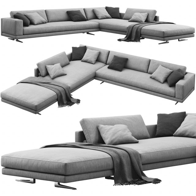 poliform mondrian corner sofa Modello 3D .c4d .max .obj .3ds .fbx .stl .blend 