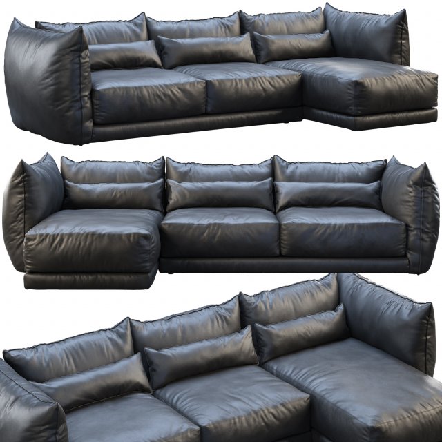 montauk jane leather sofa Modelo 3D .c4d .max .obj .3ds .fbx .stl .blend 