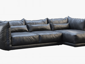 montauk jane leather sofa Modelo 3D