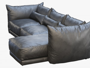 montauk jane leather sofa Modelo 3D