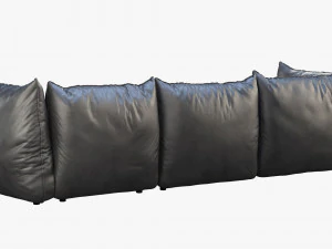 montauk jane leather sofa 3D Model