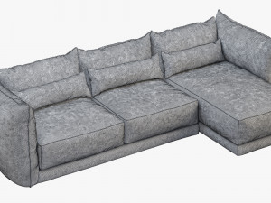 montauk jane leather sofa Modelo 3D
