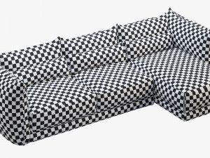 montauk jane leather sofa Modelo 3D