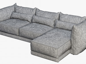 montauk jane leather sofa Modelo 3D