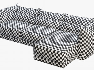 montauk jane leather sofa Modelo 3D