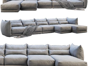 モントークジェーンファブリックソファ 3Dモデル