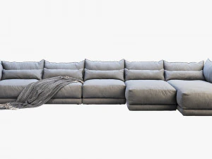 montauk jane fabric sofa 3D Model