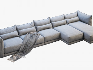montauk jane fabric sofa 3D Модель