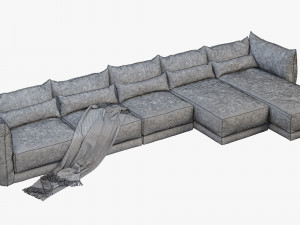 montauk jane fabric sofa 3D Модель