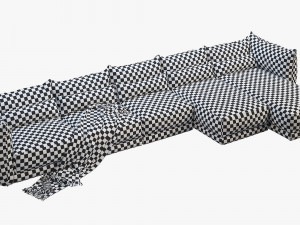 montauk jane fabric sofa 3D Модель