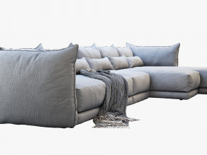 montauk jane fabric sofa 3D Модель
