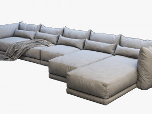 montauk jane fabric sofa 3D Модель