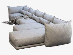 montauk jane fabric sofa 3D Модель