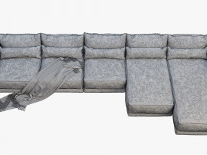montauk jane fabric sofa 3D Модель