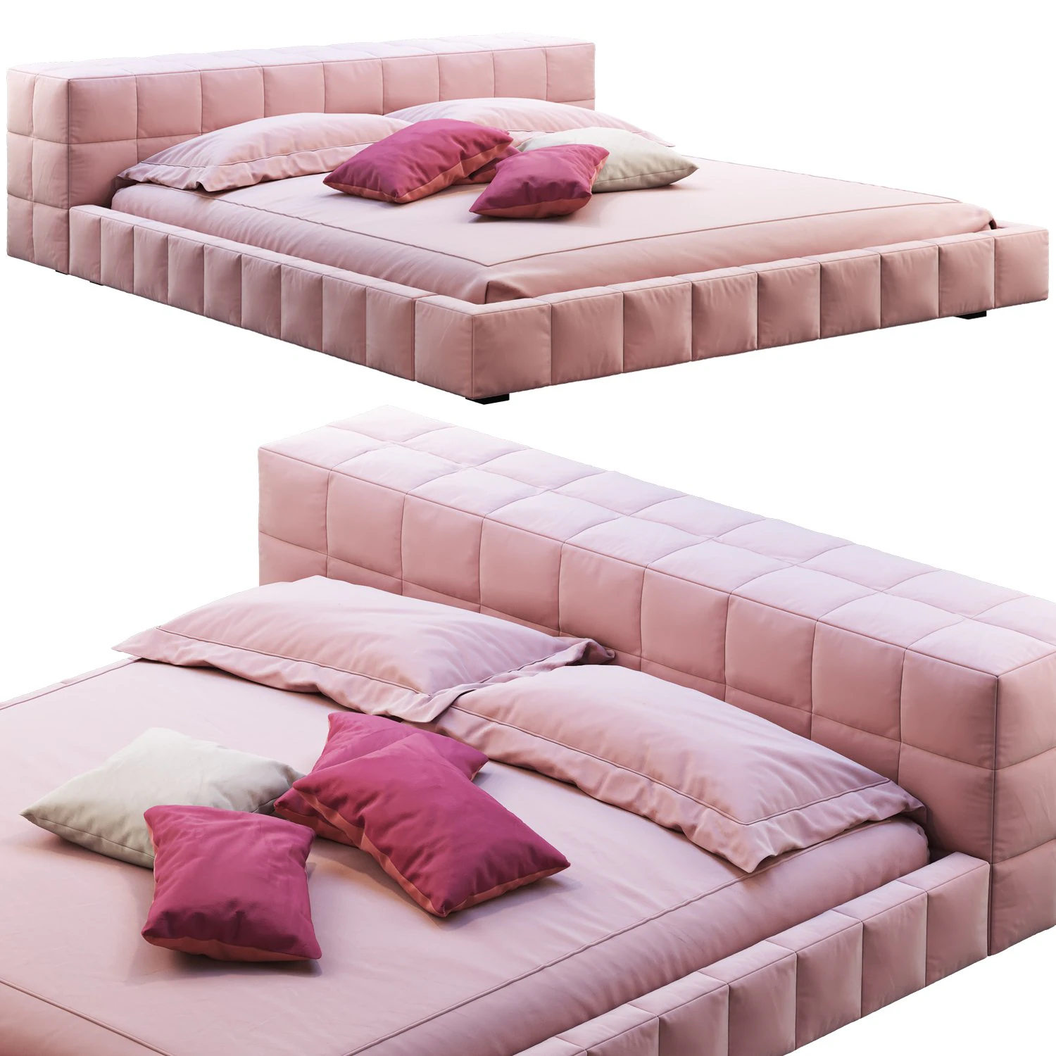 bonaldo squaring bed 3D Model .c4d .max .obj .3ds .fbx .stl .blend 