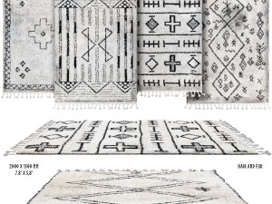 scandinavian rugs set 3D 모델