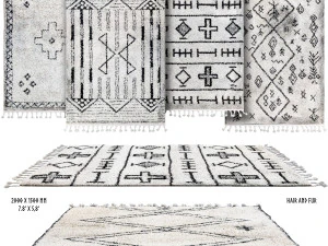 scandinavian rugs set 3D Model