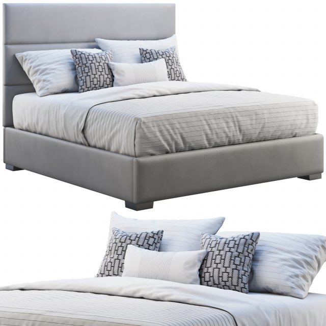 custom modern platform bed Modello 3D .c4d .max .obj .3ds .fbx .stl .blend 