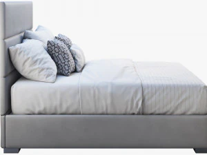 custom modern platform bed 3D Model