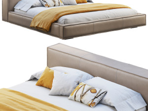 queen loft leather bed model 3D 모델
