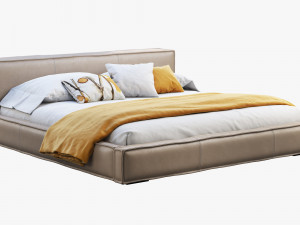 queen loft leather bed model Modèle 3D