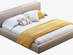 queen loft leather bed model Modèle 3D